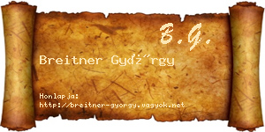 Breitner György névjegykártya